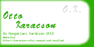 otto karacson business card